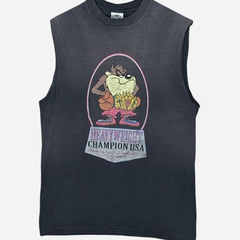 Vintage 1991 Acme Taz Tasmanian Devil Looney Tunes Boxing Tank Top L Shirt Mens